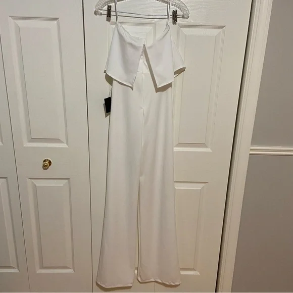 Lulus NWT Power of Love White Strapless Wide Leg Jumpsuit Small - Picture 9 of 12